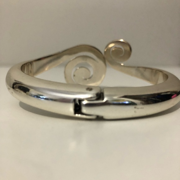 Brighton Crystal Swirl Hinged Bangle Bracelet - Picture 2 of 6